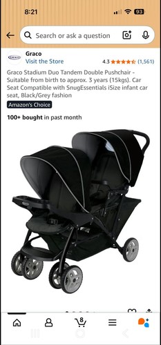 Double pushchair was 138 now - was,
