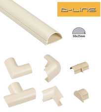 D-Line 50mm x 25mm Magnolia Maxi Trunking Connectors PVC Cable Management