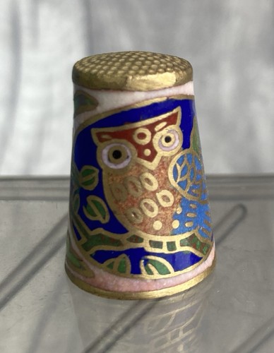 Cloisonné style metal owl - style,