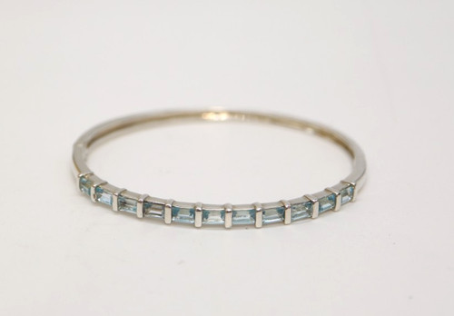 Silver and topaz bangle - silver, qvc