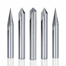1/4 Shank Milling Cutter 2 Flute Straight V Bit 6.35mm 15 20D CNC Engraving Bit