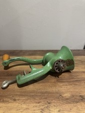 Vintage Green Enamel Cast Iron Spong Mincer Clamp. Made In England