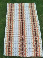 Retro 60's/70's Vintage Curtain, each 54" x 33" Brown / Orange Campervan Caravan