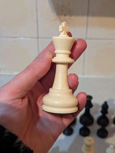 Vintage large plastic chess - plastic,
