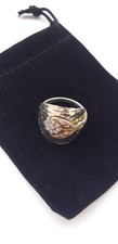 sterling silver spoon rings, art nouveau floral Liberty Style, Ring size, W