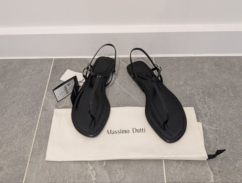 Massimo dutti black leather - black,