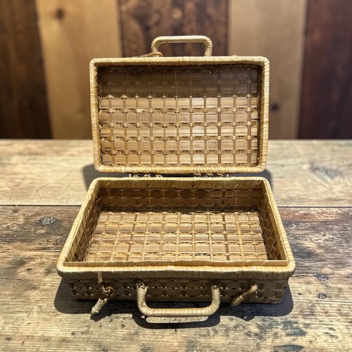 Vintage wicker suitcase rattan - wicker,