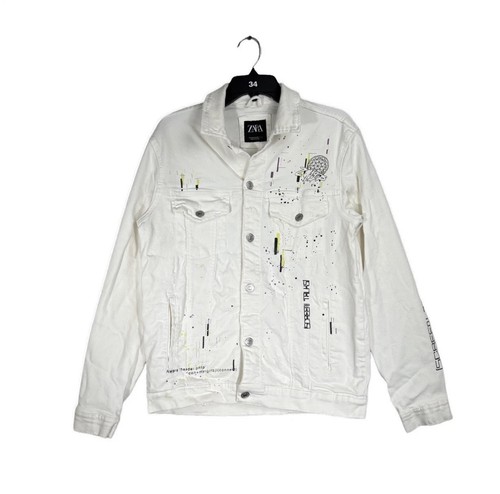Zara denim jacket - l, white