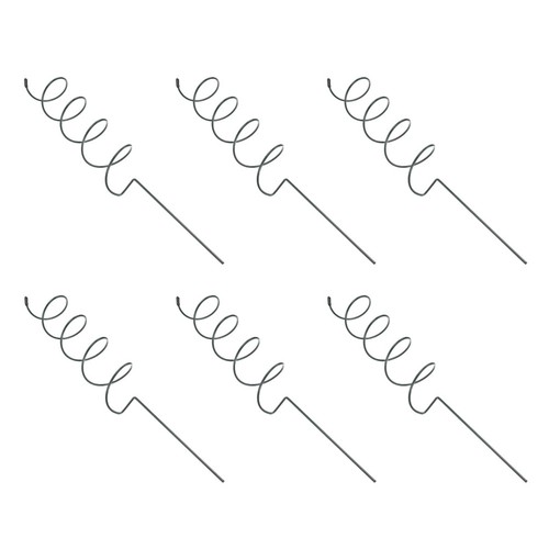 6pcs green iron spiral plant - iron,