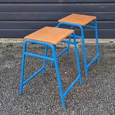 Vintage lab stools pair, 51 cm h, mid-century for kitchen bar cafe laboratory