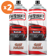 2 x Xtremeauto Grey Primer Spray Paint Aerosol Car BIGGER CAN 500ml FAN SPRAY