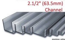 ALUMINIUM CHANNEL U  PROFILE 2.1/2 (63.5mm),2 variations, Lengths 100mm - 2500mm