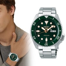 New Seiko 5 Sports Automatic Black Dial Stainless Steel Men’s Watch