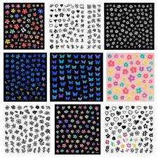 10 Sheet Random Flower Nail