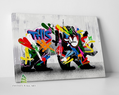 Panda graffiti canvas art wall - panda,