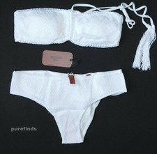 MISSONI MARE WOMEN'S SHEVRON KNIT WHITE BIKINI SWIMSUIT IT 40, UK 8 USA 6 NWT