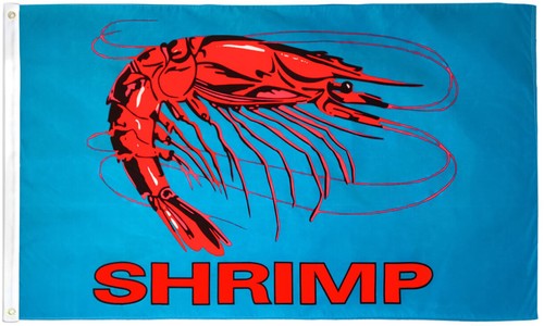 Blue shrimp flag 3x5ft - shrimp,