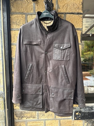 Barbour dark brown leather