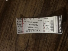 One Direction Collectible Concert Ticket San Antonio Texas Alamodome 