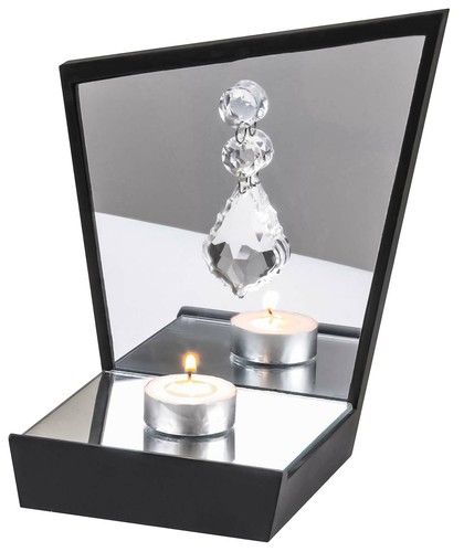 16cm long mirrored tealight - mirrored,
