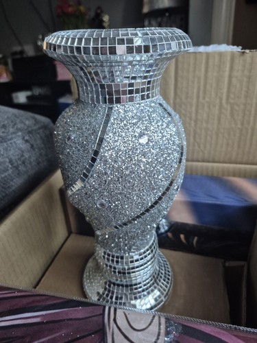 Silver vase with - with, flowers