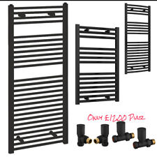 Matt Black Straight Heated Towel Rail Warmer Radiator Rad 22mm D Rail All SIZES 