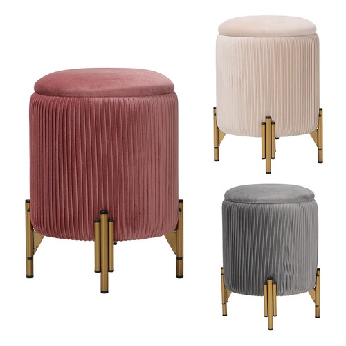 Round velvet dressing table - velvet,
