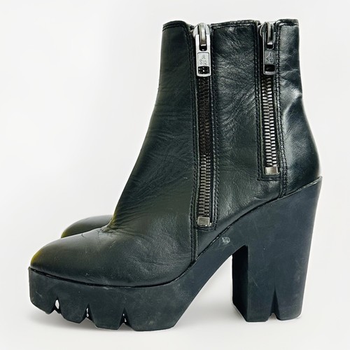 Ash black leather platform - ash,