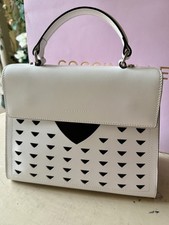 Coccinelle White Black Leather