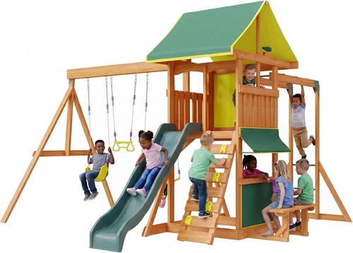 Solid wood outdoor playground - wood,