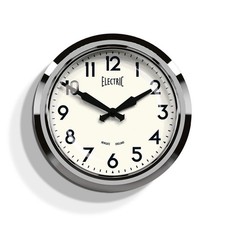 Heirloom Timepiece - GWL44PA - 50's Electric Wall Clock - Chrome -  Arabic Dial
