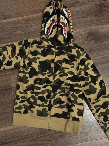 Yellow bape hoodie windstopper - bape,