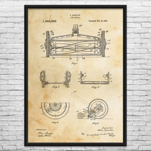 Reel lawn mower patent wall - reel,