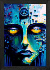 Abstract Face Framed Wall Art