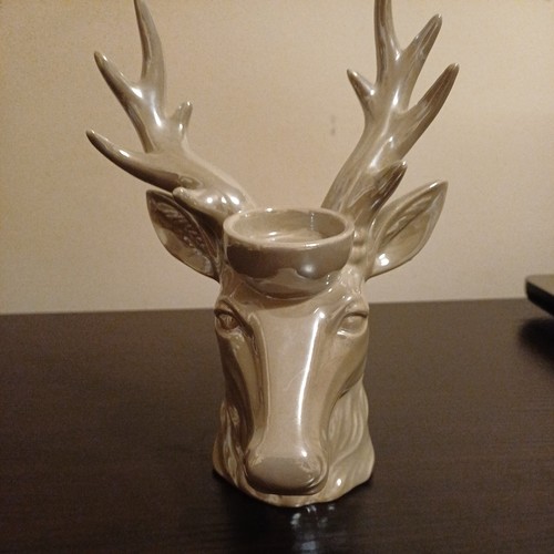 Ceramic deer head - , candle
