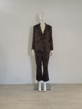 Zara Leopard Print Trousers Suit UK 10 12 EU 38 40 Blazer Chinos (M/L) Co-Ord