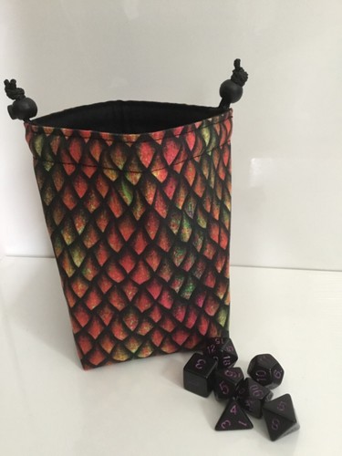 Dice bag dragon scales red - dice,