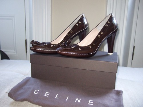 New celine leather brown - new,