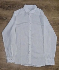 Massimo Dutti White 100% Linen Shirt  Size Medium 