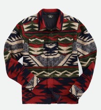 Ralph Lauren RRL Native-American inspired fleece overshirt Jacket - Rare
