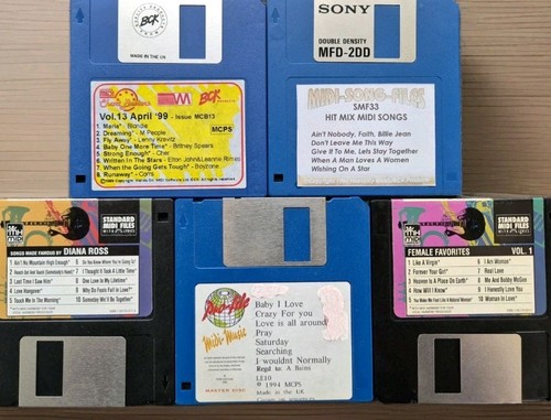 Retro midi song files floppy - midi,