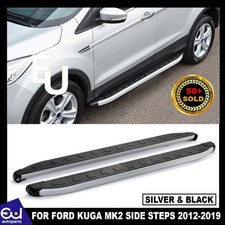 FOR FORD KUGA MK2 RUNNING BOARDS ALUMINIUM SIDE STEPS CUBE STYLE PAIR 2012-2019