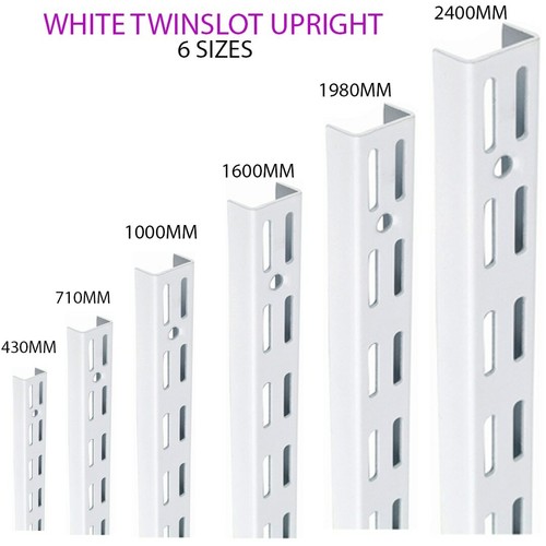 Twin slot shelving white - twin,