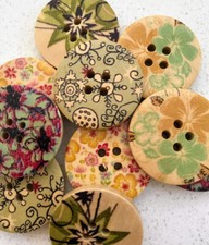 10 Large 25mm 4 hole Wooden