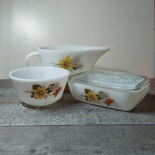 Pyrex butter dish sugar bowl - pyrex,