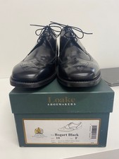 Fabulous Loake Wing tip Bogart brogue Uk10 Black In box LG297