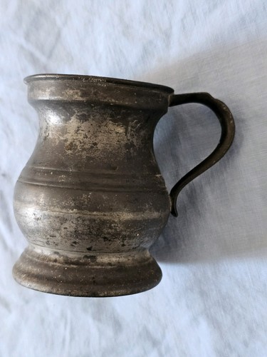 Antique pewter gill - pewter, 1/4