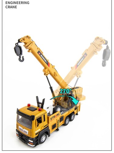 Crane truck toy metal cab - crane,