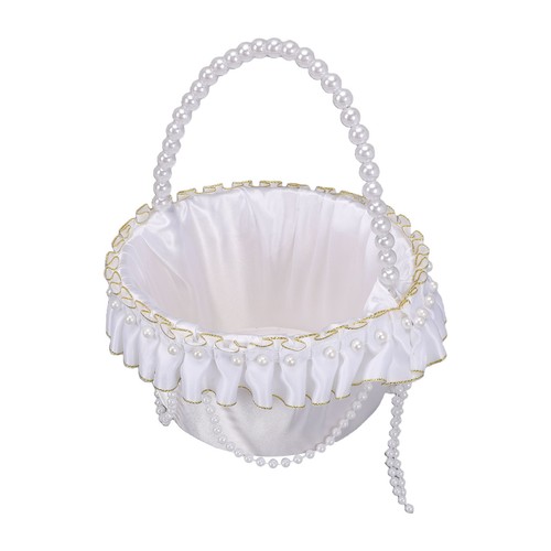 White satin flower girl - white,