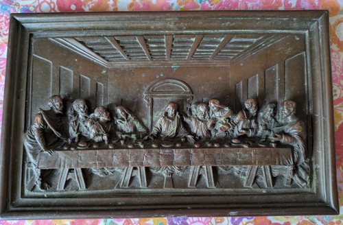 Bronze plaque antique - bronze, the